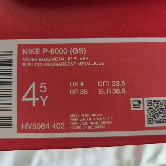 Nike P-6000 Running Shoes Sneaker Metallic Blue/Silver Kid Youth Size 4.5M NIB - Picture 9 of 9
